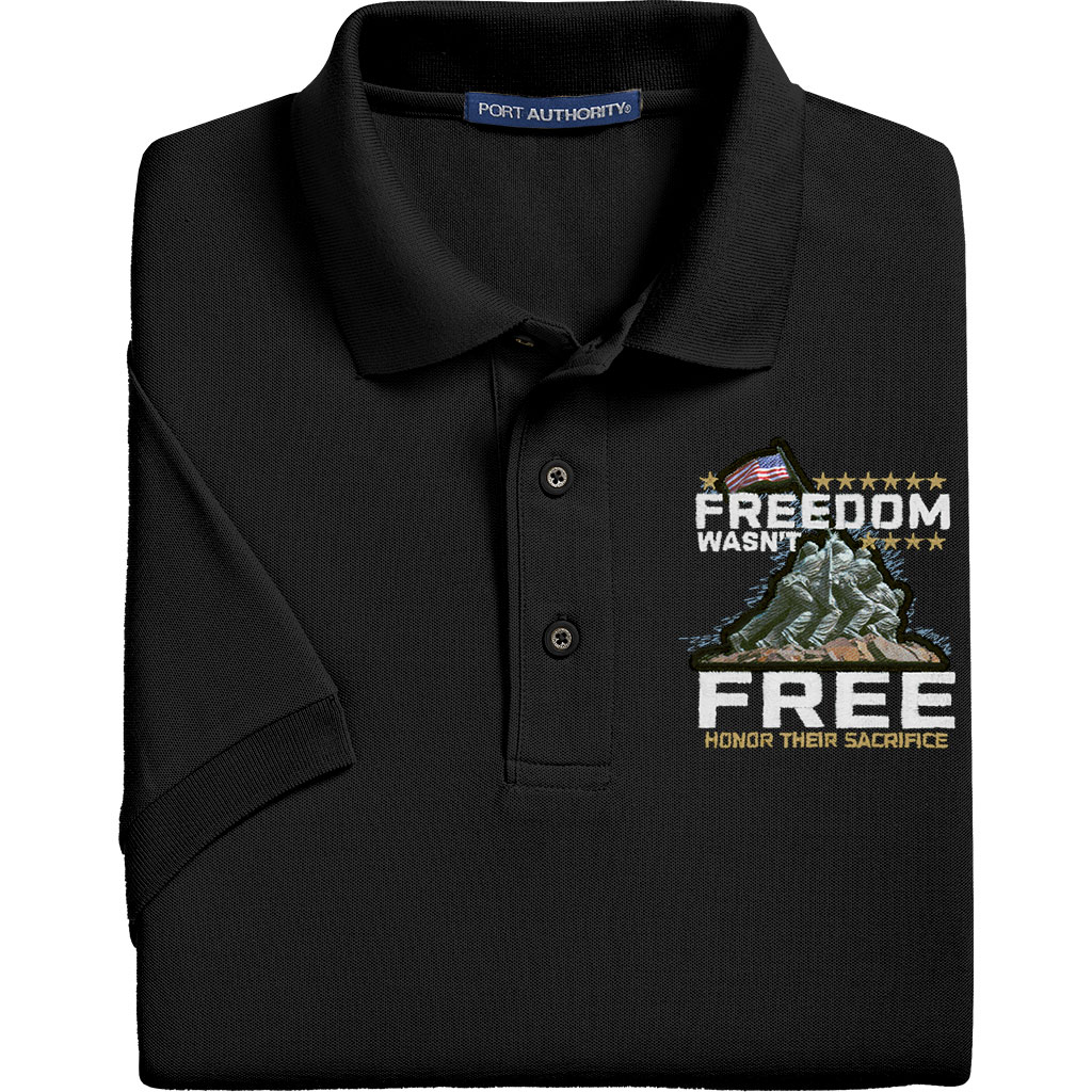 Patriotic Polo Shirt with Iwo Jima image