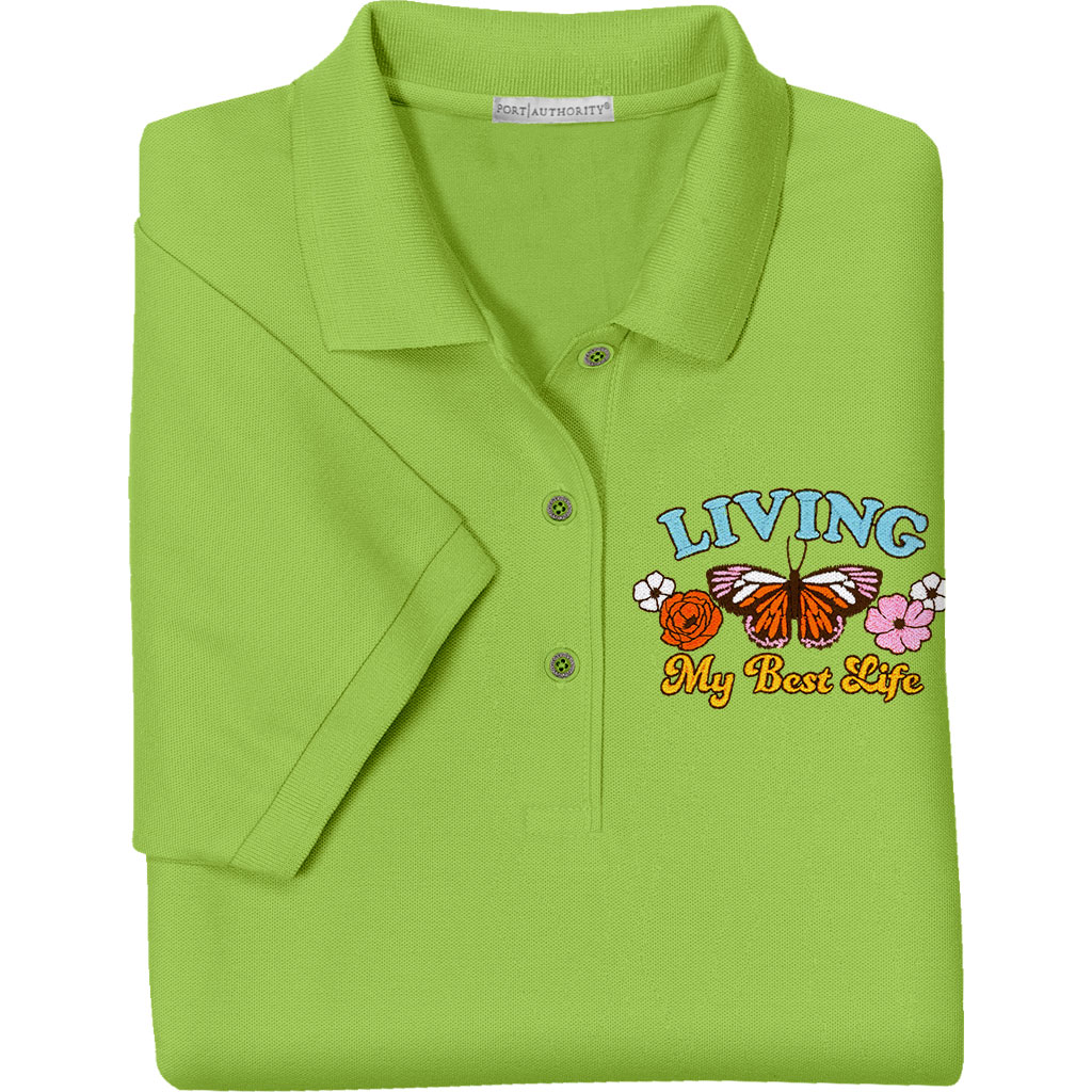 Lime polo shirt with embroidery