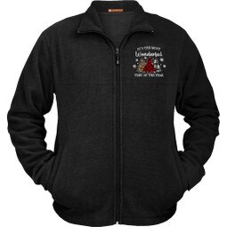 Black Fleece Jackets embroidered with patterned trees