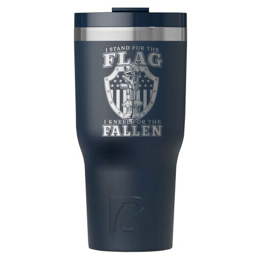 Etched Patriotic Tumbler in Navy