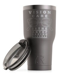 Etched Vision Care tumbler in graphite