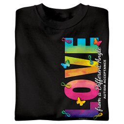 Love from a Different Angle Autism Acceptance T-Shirts
